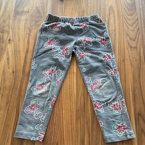 Tea Collection Floral Kids Leggings - Gray and Red